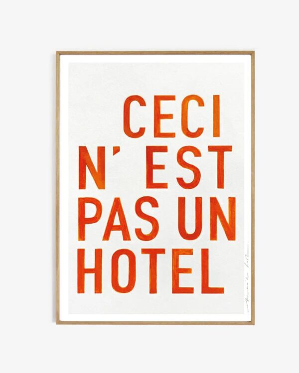 Art print Hotel orange + lijst