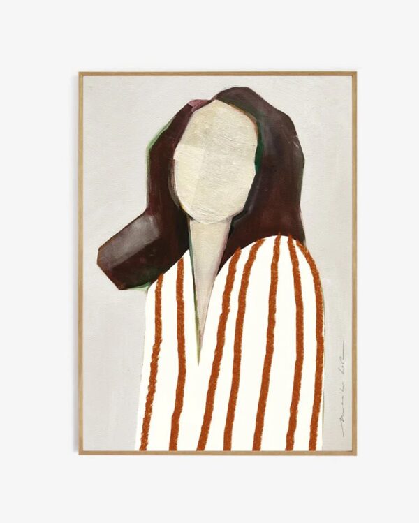 Art print Lady stipes + lijst