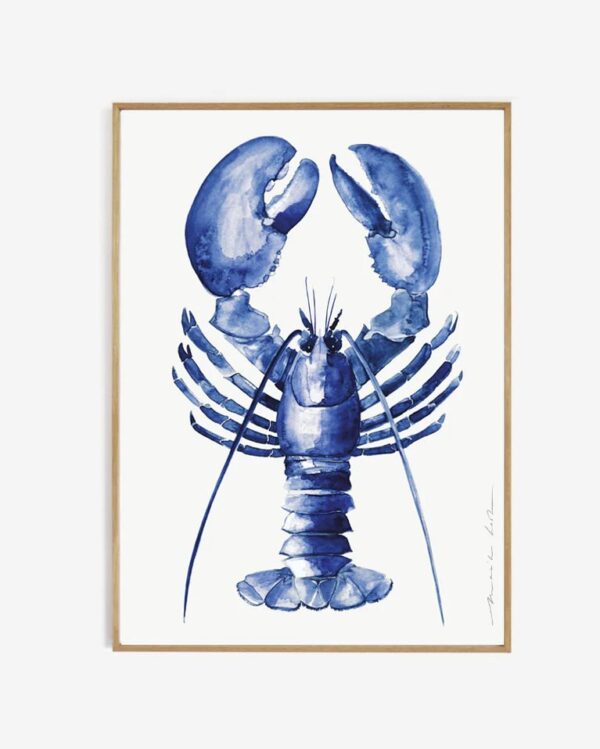 Art print Lobster blue + lijst