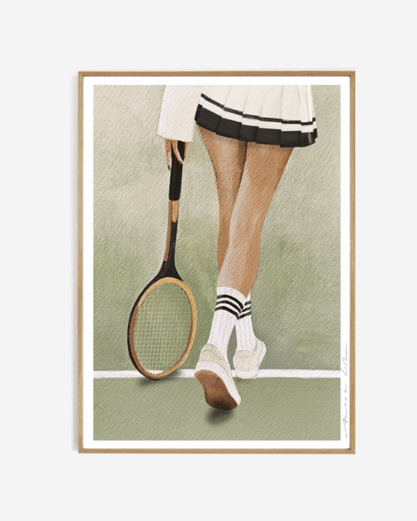 Art print tennis gazon + lijst